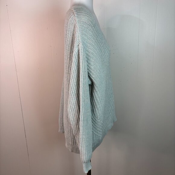 Old Navy Sweater Medium Blue V-Neck Cotton Blend Long Sleeve Pullover Women's - Picture 7 of 9